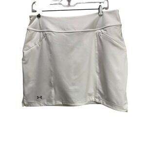 Under Armour NEW HeatGear Skort Large White Excel Sport Golf Tennis Pickleball